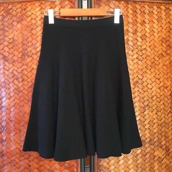 Vivienne Tam Ribbed A-Line Circle Swing Skirt - Picture 2 of 12